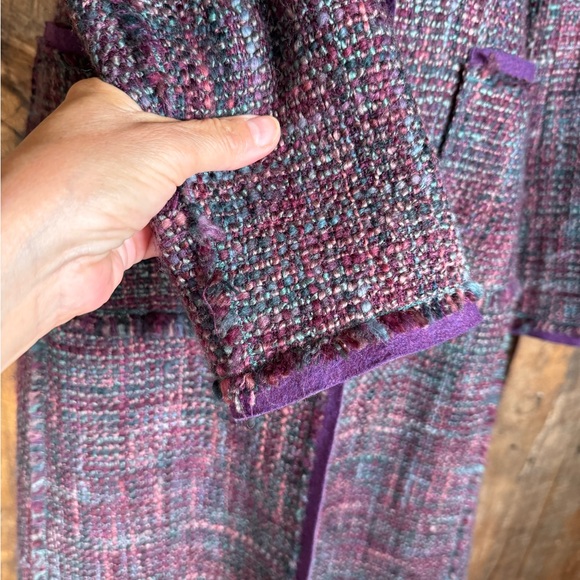 Philosophy di Alberta Ferretti Purple Tweed Coat - Size 4 - Picture 7 of 15
